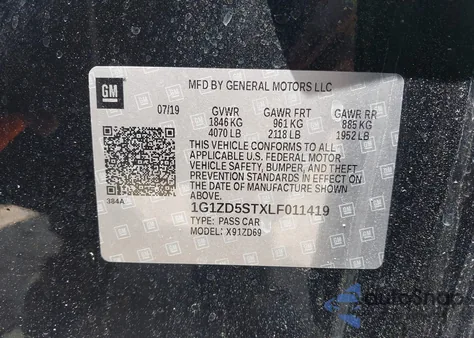 2020 Chevrolet Malibu Fwd Lt z USA, uszkodzony, nr VIN 1G1ZD5STXLF011419